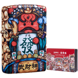 ZIPPO打火机之宝防风煤油 东来也联名-武财神 生日礼物男士 单机礼盒