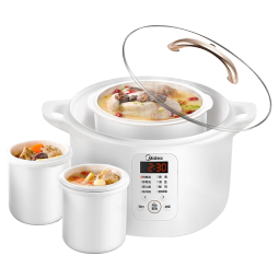 美的（Midea）电炖锅煮锅热水快炖 炖汤盅电炖盅煲汤辅食锅燕窝炖盅1.6L隔水炖一体多功能锅国家补贴DZ16E102