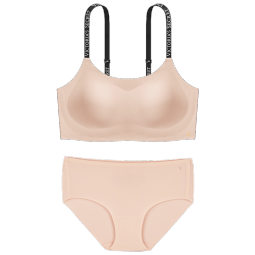 维多利亚的秘密（Victoria's Secret）双尺码果冻条小背心无钢圈内衣女文胸内裤内衣套装夏季送女友礼物 深紫色文胸+内裤 L /XL
