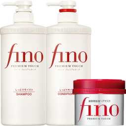 FINO芬浓透润美容液套装洗发露550ml+护发素550ml+新一代发膜230g