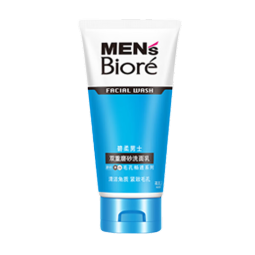 碧柔（Biore）男士洗面奶 洁面乳 深层清洁清爽 泡沫丰富 双重磨砂洁面乳100g