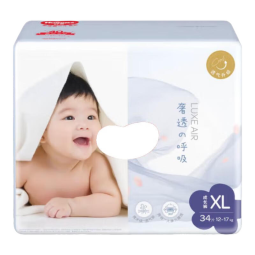 好奇（Huggies）奢透呼吸 婴儿尿不湿干爽超薄透气柔软 XL 1包 34片 【12-17kg】拉拉裤