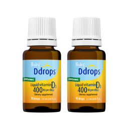 Ddrops滴卓思维生素D3滴剂vd3婴幼儿童ad滴剂新生儿维生素AD 【出生-1岁】D3滴剂400IU*2瓶