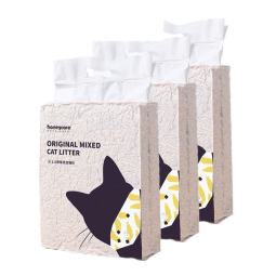 HONEYCARE 好命天生混合猫砂2.75kg 豆腐膨润土猫砂 除味低尘猫砂 原味三包装 高品质无尘砂