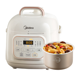 美的（Midea）小米白电压力锅1-2人家用高压电饭锅 智能预约多功能炖锅煮饭煮粥开盖煮MY-E220电饭煲1.8L