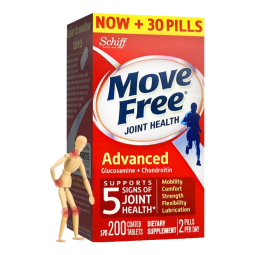 Move Free益节维骨力氨糖软骨素钙片含MSM美国进口中老年人养护关节营养品 红盒红瓶 200片*2瓶
