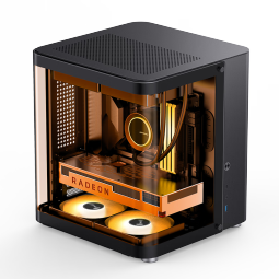 乔思伯(JONSBO) TK-1黑色双曲面海景房MATX机箱(铝合金外壳/240冷排/ATX电源/Type-c Gen2 10Gbps+)