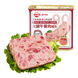 温氏火腿午餐肉罐头340g 猪肉≥90% 即食速食 涮火锅食材 泡面下饭菜