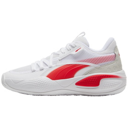 彪马（PUMA）【赵继伟同款】缓震防滑网面透气实战篮球鞋男女轻便运动鞋195660 白-鲜红色-01 42.5