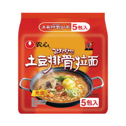 农心 土豆排骨拉面 方便面 袋面 速食零食品 五连包 120g*5包