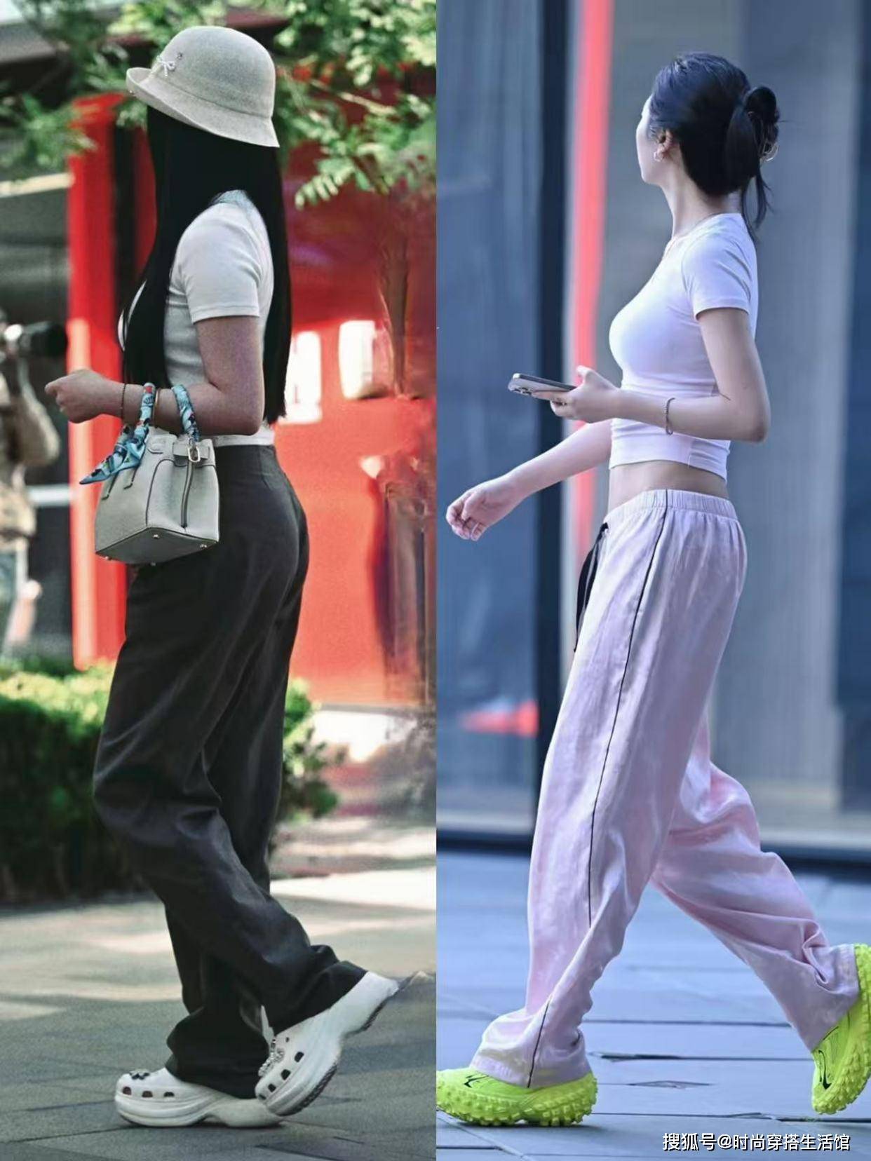 去了北京才发现：运动鞋不兴了！满街都是“阔腿裤+洞洞鞋”打扮