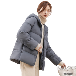 鸭鸭（YAYA）羽绒服女新款短款轻薄款中厚款小个子宽松休闲保暖外套KL 米色 XL