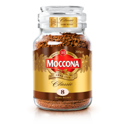 摩可纳（Moccona）经典8号 深度烘焙冻干速溶黑咖啡200g瓶装 进口拿铁 健身运动燃减