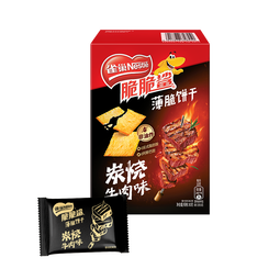 雀巢（Nestle）脆脆鲨【虞书欣推荐】薄脆饼干炭烧牛肉味80g 休闲零食 早餐代餐