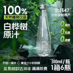 园有风白桦树汁100%原汁310ml天然原液纯木本新鲜桦树水植物饮料 100%白桦树汁（310ml*10瓶）礼盒