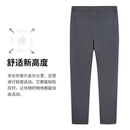 才子（TRIES）轻薄透气休闲裤男士商务休闲时尚西装裤弹力修身百搭裤子男装 灰色 34 88cm