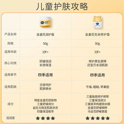 戴·可·思金盏花儿童面霜 宝宝护理擦脸霜润肤乳补水保湿 儿童润护霜50g两瓶【适用3岁+】