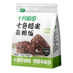 十月稻田 七色糙米饭团 即食 粗粮五谷杂粮 方便速食 低脂健身主食 100g*7