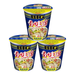 日清 方便面 BIG合味道 海鲜风味108g*3杯装 速食泡面早餐面【大杯】
