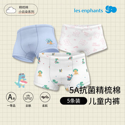 丽婴房（Les enphants）【5A抗菌】内裤儿童5A抗菌内裤5条装A类三角内裤全棉平角内裤 女生三角 5条 100 cm
