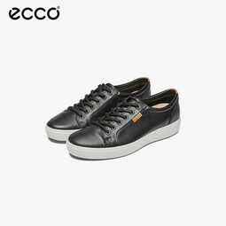 爱步（ECCO）男士休闲鞋 时尚板鞋 平底耐磨 牛皮舒适 柔酷7号 黑色 42