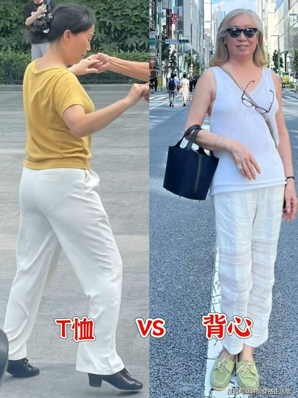 50岁左右的女人，上衣尽量不要穿T恤、背心，其实这些更优雅减龄
