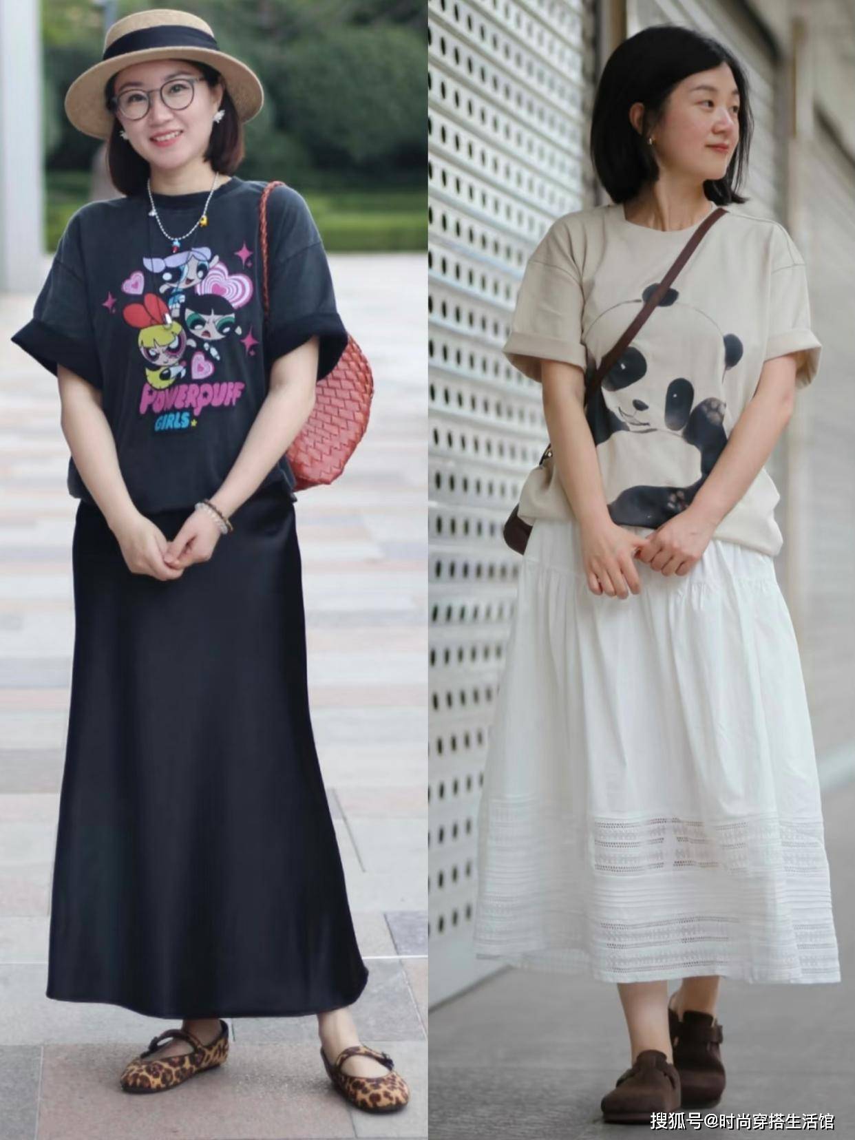 “ T恤+半身裙 ”，今年夏天这样穿时髦松弛又洋气，适合中年女人