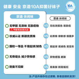 京东京造【10A/7A抑菌混发】新疆棉四季春吸汗男休闲袜男商务袜短筒袜透气