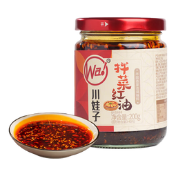 川娃子红油拌菜料四川油泼辣子口水鸡调料凉拌汁 辣椒酱 辣椒油200g