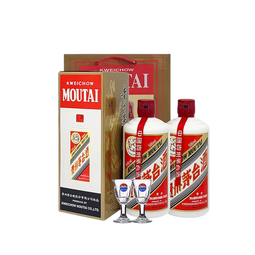 茅台茅台飞天53°酱香型白酒500ml*2瓶（海外版）送礼袋