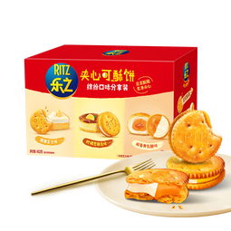 乐之夹心可酥饼咸味夹心饼干402g休闲零食三口味新品共12包早餐下午茶