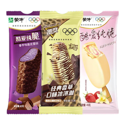 蒙牛随变香草味酷爱纯脆草莓味绿色心情绿莎莎雪糕冰淇淋【共45支】 共45支