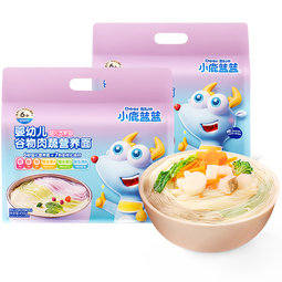 小鹿蓝蓝婴幼儿谷物肉蔬营养面宝宝辅食面条加钙加锌6个月以上宝宝面450g 元气款*2【36小袋】