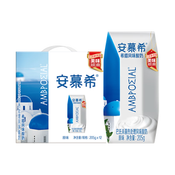 伊利安慕希原味酸奶希腊风味常温整箱牛奶乳品生牛乳儿童营养早餐 原味升级装205gx12盒x1箱