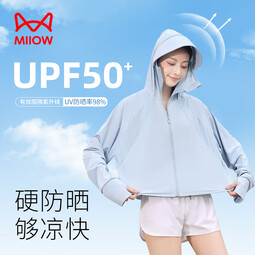 猫人（MiiOW）防晒衣女冰丝2024新款夏季防紫外线外穿大帽檐可拆卸防晒服薄外套