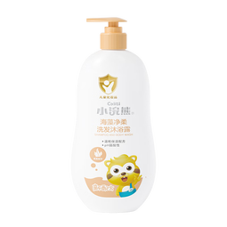 小浣熊儿童柔嫩洗发沐浴露二合一  婴儿柔嫩温和洗护600ml 【1瓶】海藻净柔洗发沐浴露600ml