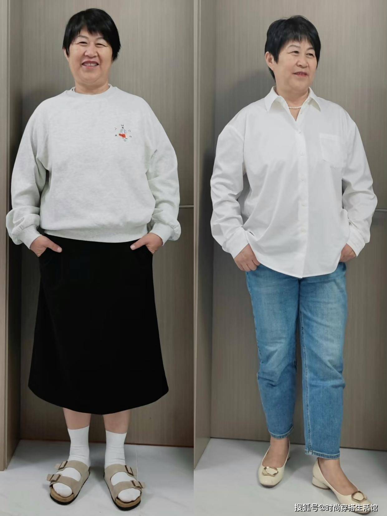建议中老年女人，上衣尽量不要穿卫衣和衬衫，换成这些更洋气减龄