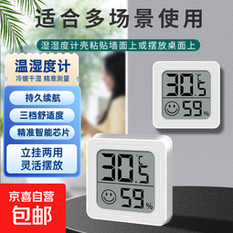 家用电子温湿度计室内干湿家用温湿度显示器迷你便携高精度壁挂式静音 白色温湿度计*1个