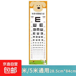 儿童家用视力表卡通通用眼镜表3米5米对数E字对数表墙贴挂图 趴趴熊视力表（3米/5米通用） 2张