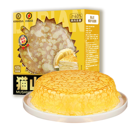 KINHISA猫山王榴莲千层蛋糕6英寸420g 动物奶油果肉含量40%冷冻生日蛋糕