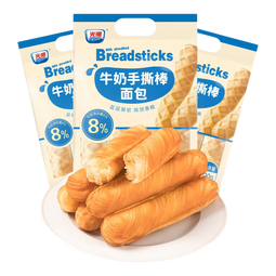 光明（Brilliant）牛奶面包手撕蛋白棒吐司蛋糕点心儿童营养健康代早餐小吃零食 【尝鲜一包装】310g