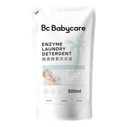 bc babycare婴儿洗衣液婴儿童酵素洗衣液去污除菌蚕丝蛋白柔护去渍除菌抗菌抑 500ml 1袋 独立装 【超值尝新装】椰香酵素