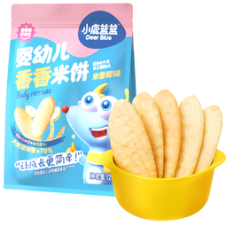 小鹿蓝蓝婴幼儿米饼米香味 宝宝零食儿童磨牙饼干初阶必选120g(60片）