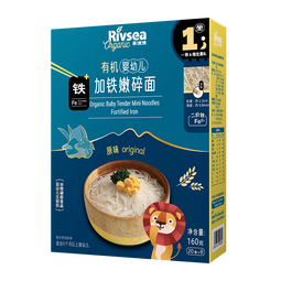 禾泱泱有机婴幼儿加铁嫩碎面原味160g 钙铁锌宝宝面条6月+