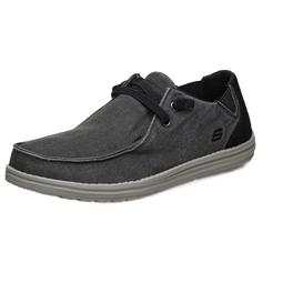 斯凯奇（Skechers）七夕礼物男鞋夏季一脚蹬帆布鞋商务通勤休闲软底板鞋66387