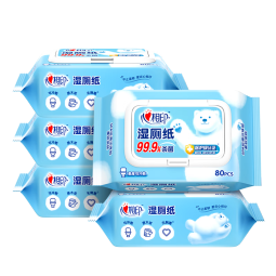 心相印x三丽鸥湿厕纸80片*5包 纯水湿纸巾温和洁净 大耳狗款包装随机