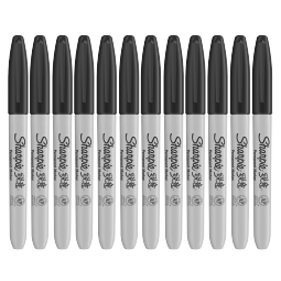 锐意（Sharpie）细头2.5MM油性马克笔黑色12支装 防水防褪色速干记号海报明星发布会签名笔年美术写生