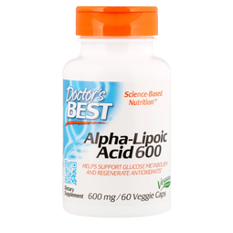 Doctor's Bestα-硫辛酸300素食胶囊 抗糖效果佳充足抗氧化助糖代谢强 600毫克 60粒