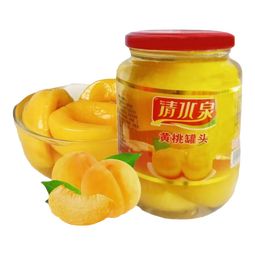 清水泉黄桃510g即食罐头礼盒整箱休闲零食 2瓶 黄桃