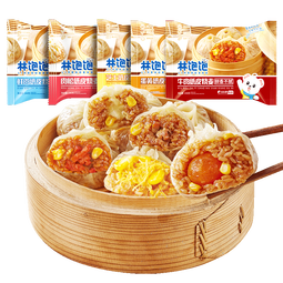 林饱饱29.8元加购任选4口味纸皮烧麦家庭装240g 学生上班族职场早餐烧卖 蛋黄纸皮烧麦1袋240g